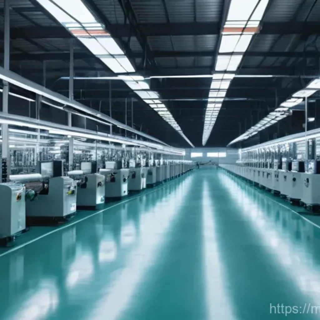 섬유기사 실기시험 대비 방법 - **Modern Textile Manufacturing with Advanced Automation**
    A bright, expansive, and high-tech tex...