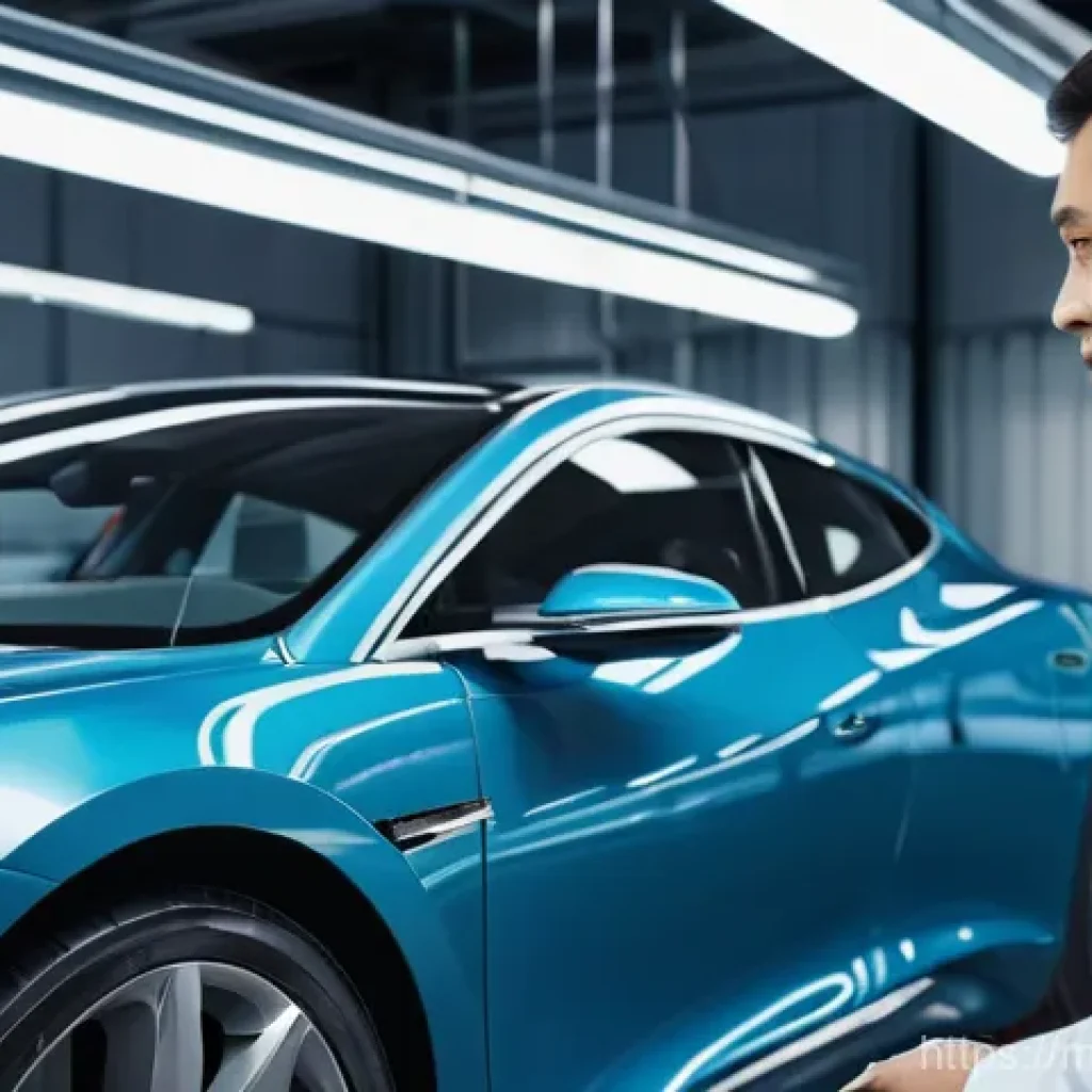 섬유기사와 필기시험 준비 사례 - **Automotive Sector:** The engineer is meticulously inspecting a high-performance, comfortable car i...