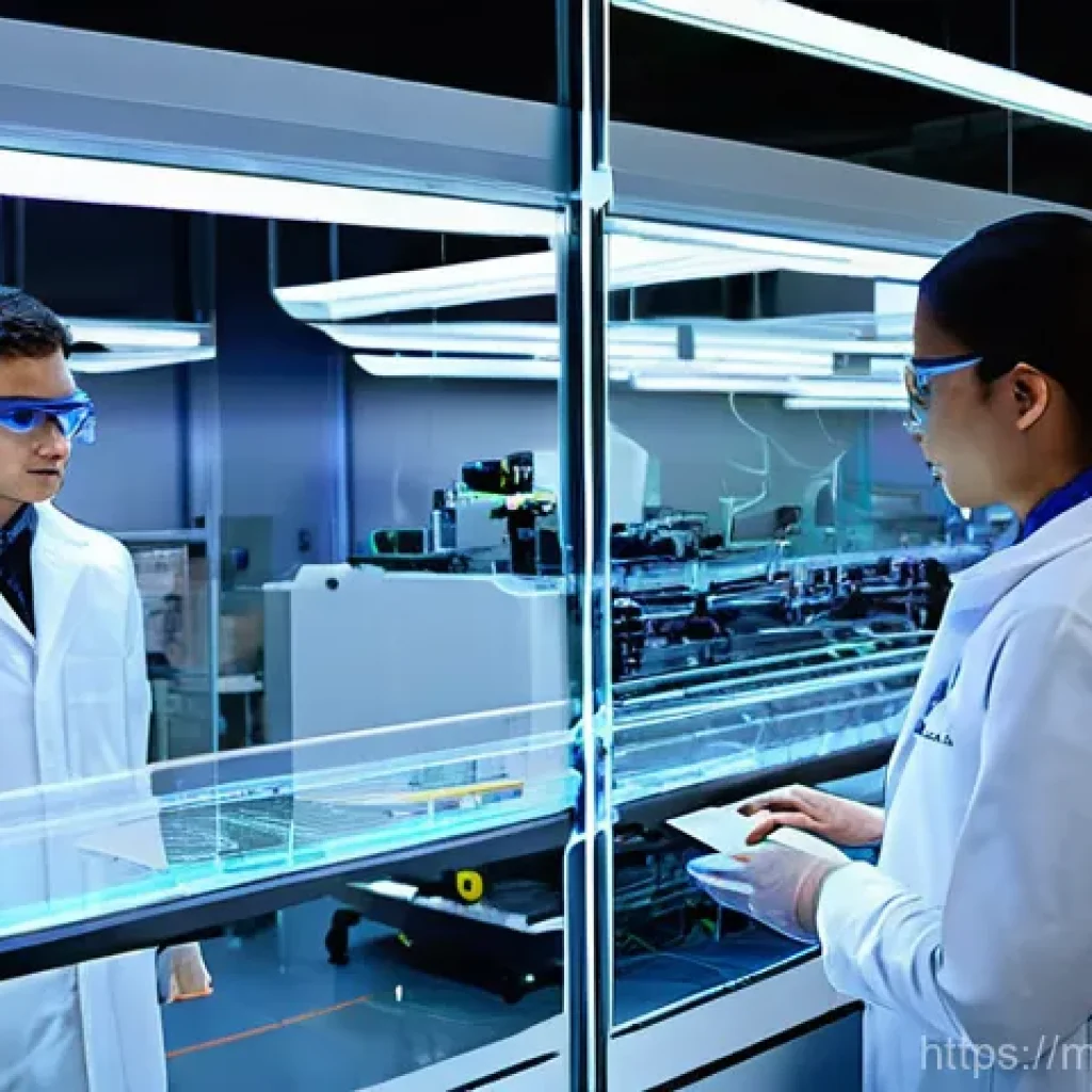 섬유기사 자격증의 가치와 전망 - **Prompt 1: A Glimpse into the Future of Smart Textiles**
    A bright, ultra-modern textile researc...