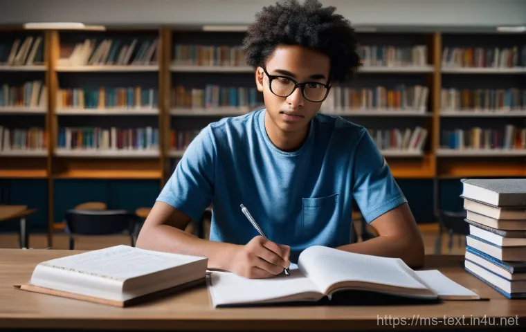 섬유기사 시험 준비 동기부여 - **Prompt 1: Focused Textile Engineering Student**
"A determined young adult, looking diverse, si...