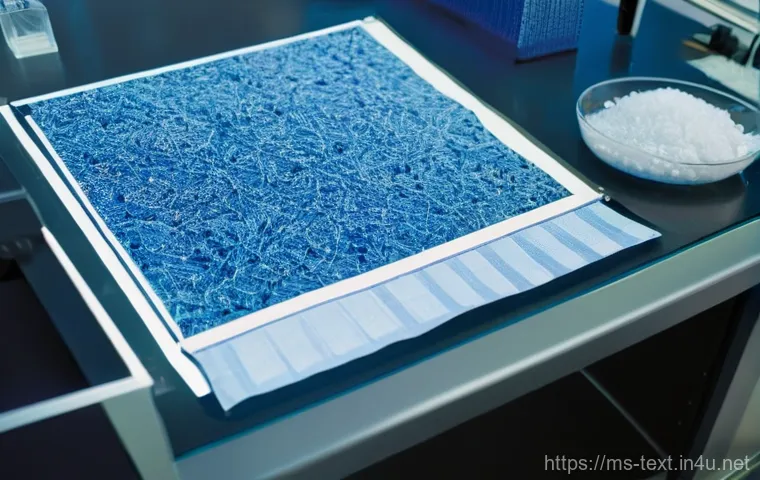 섬유기사 필기시험의 준비 방법 - **Prompt:** A highly detailed close-up of various textile fibers and fabric swatches, meticulously a...