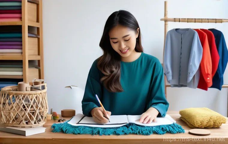 섬유기사 독학 가능성 - **Prompt:** A young, enthusiastic Malaysian woman, dressed in a comfortable yet stylish outfit (long...