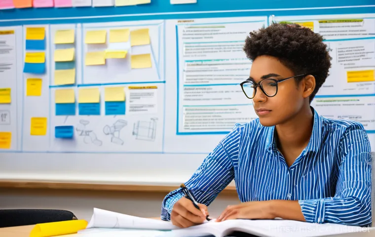 섬유기사 필기시험의 고득점 전략 - **Prompt: Focused Textile Engineering Student Analyzing Exam Blueprint**
    "A young adult, perhaps...