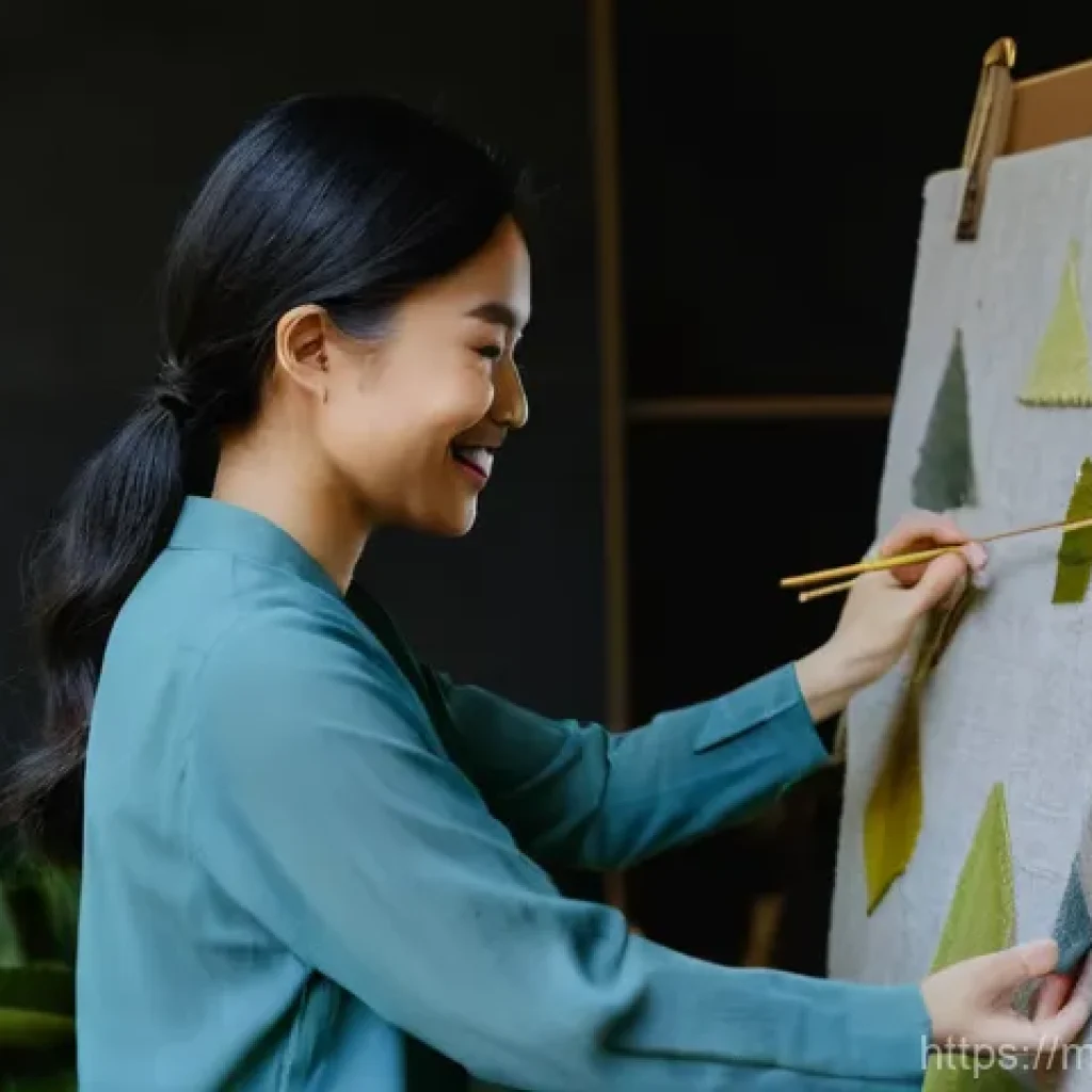 섬유기사 자격증 활용 방안 - **Sustainable Textile Innovator at Work**
    A vibrant, sunlit image of a young, creative Malaysian...