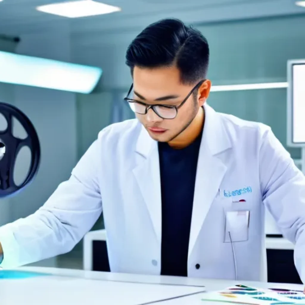 섬유기사 취득 후 경력 개발 - **Malaysian Textile Innovation Hub:** A vibrant, futuristic textile research and development laborat...