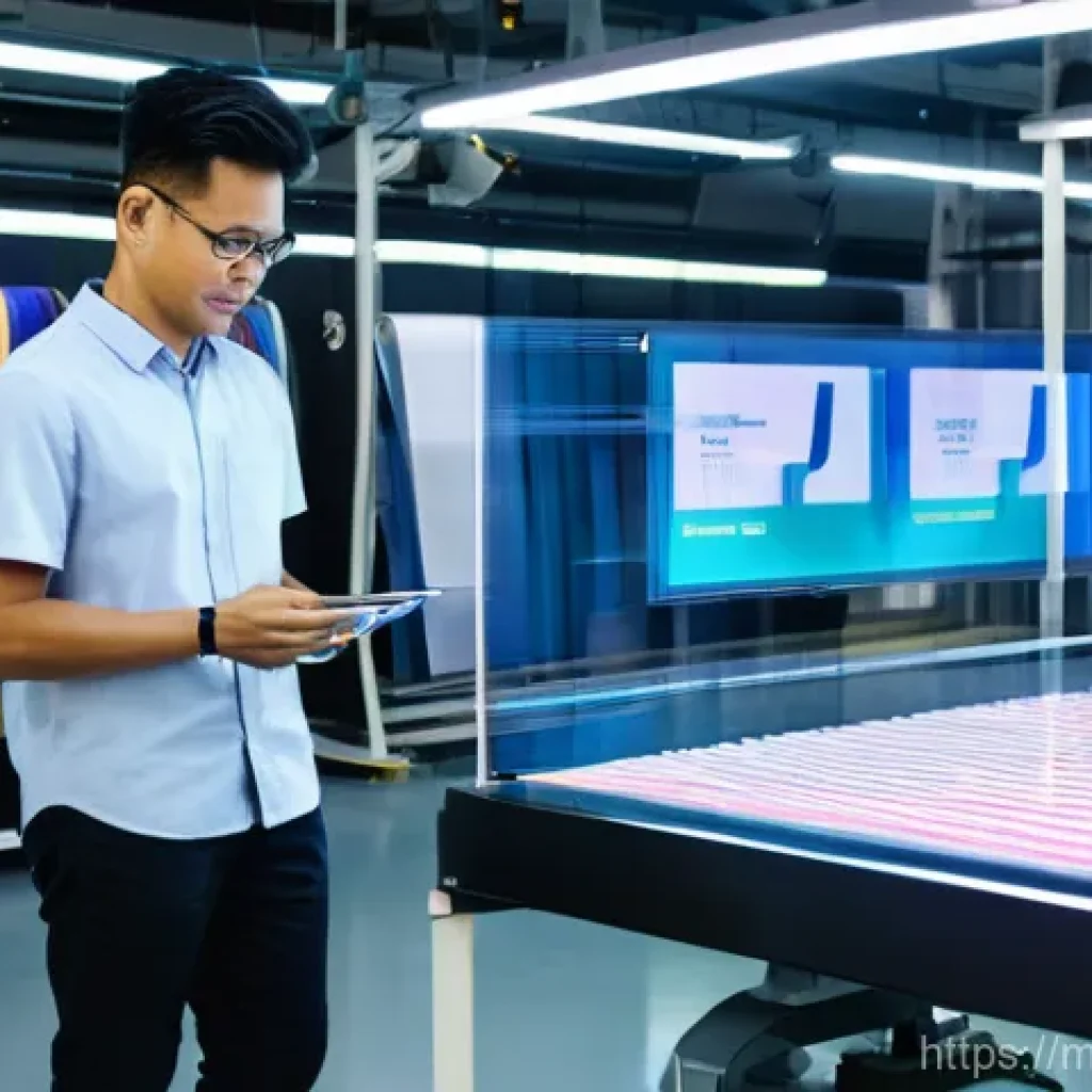 섬유기사와 관련 직업군의 전망 - **Prompt:** "A vibrant, modern textile innovation lab. In the foreground, a focused Malaysian textil...