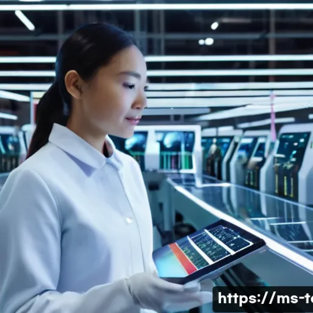 섬유기사 필기 시험 합격률 - **Prompt 1: A Glimpse into the Future of Textile Manufacturing**
    "A clean, brightly lit, futuris...