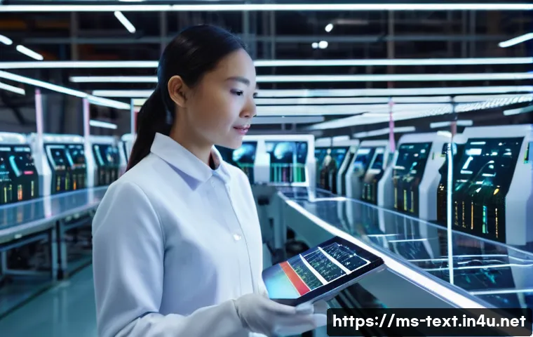 섬유기사 필기 시험 합격률 - **Prompt 1: A Glimpse into the Future of Textile Manufacturing**
    "A clean, brightly lit, futuris...