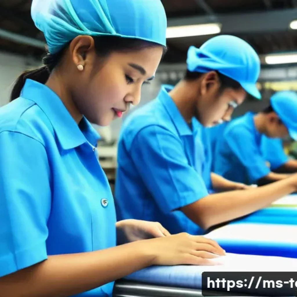 섬유기사와 필기시험 준비의 중요성 - A detailed educational scene showing a diverse group of young Malaysian textile technician students ...