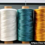 섬유기사 필기시험 대비 성공 사례 - A detailed educational illustration of various textile fibers used in Malaysia, such as cotton, poly...